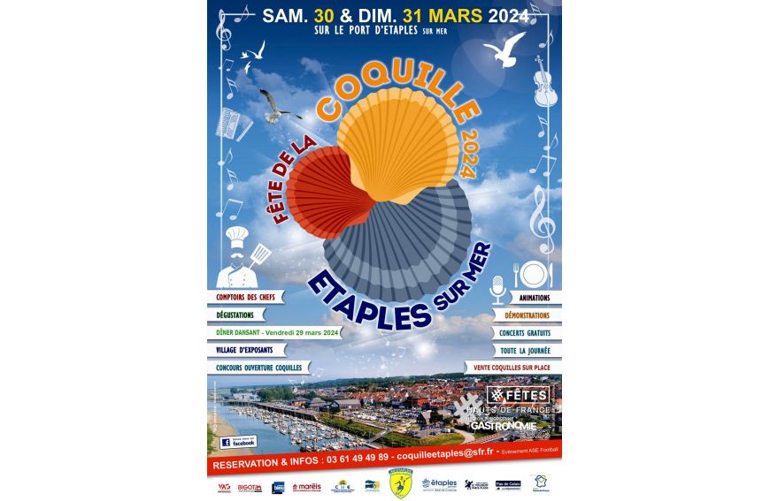 Les 30 et 31 mars , Fête de la coquille à Etaples sur mer
